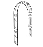 SCENDOR GARDEN Rosenlaubengarten, 220 x 115 x 36 cm Gebogener Rosenbogen aus Eisen, Romantisches Gartenspalier für Kletterpflanzen, Jasminbögen für die Hochzeitszeremonie