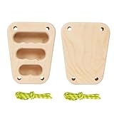 Kletterbrett | 2 x Klettergriffe | Fingertrainer mit Holztrainingsset für Zuhause, Outdoor, Fitnessstudio, Männer, Frauen, Kletterer und Fingertrainer
