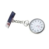 Gatuida Praktische Nurses Pocket Watch aus Robustem Legierungsmetall mit Klarem Broschen Design Ablesbar Verschleißfest Modische Hängende Schwesternuhr für Pflegekräfte und Ärzte