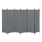 Raumteiler Huesca 6-teilig 300x171cm Paravent Trennwand 6-TLG. Sichtschutz Stellwand Spanische Wand Dunkelgrau
