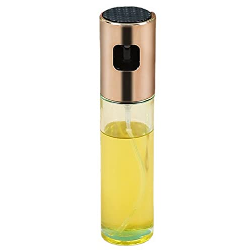 Öl-Sprühflasche – 100 Ml Öl-Sprühflasche, Hochdichtendes Edelstahl-Glas, Staubdichte Düse, Olivenöl-Sprühgerät für die Küche zu Hause(Gold)