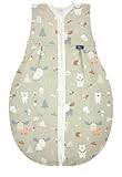Alvi Baby Kugelschlafsack Molton Baby Forest/Leichter Sommerschlafsack ohne Ärmel Kinderschlafsack unwattiert TOG 0,5 / Babyschlafsack waschbar für Jungen Mädchen
