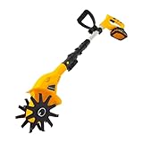 Akku-Bodenhacke 20V, Bodenfräse mit Batterie, 250 U/min Motorhacke, Gartenfräse mit 10cm Arbeitsbreite, Einziehbar Kultivator 97-117 cm