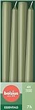 Bolsius Glatte Spitzkerzen - Grün - 4 Stück im Karton - Dekorative Haushaltkerzen - Brenndauer 7 Stunden - Unparfümierte - Enthält Natürliches Pflanzenwachs - Ohne Palmöl - 24,5 cm