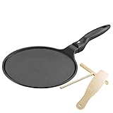 WMF Devil Crepe Pfanne Induktion 27 cm, Pfannkuchenpfanne mit Teigverteiler und Holzschaufel, Aluguss beschichtet