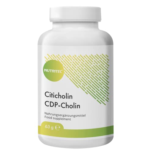 Nutritec CDP-Cholin Citicholin 120 Kapseln, Unterstützung gegen Konzentrationsschwierigkeiten und Gedächtnislücken, Nahrungsergänzungsmittel