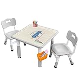 Kindertisch und Stühle, Kindertisch und Stühle, Kindertisch (2 Stühle), Kindertisch und Stuhl-Set, Kindertisch und Stuhl-Set 5–8 Jahre, Kleinkind-Tisch und Stuhl-Set mit 8 Beinabdeckungen + 12