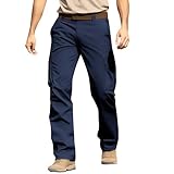 Wanderhose für Herren, wasserdicht: Cargohose für Herren, Stretch-Passform, lässige Cargohose mit Knopf, Arbeitshose, Cargo-Wanderhose, Outdoor, taktische Hose mit mehreren Taschen, Wanderhose, navy,