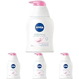 NIVEA Intimo Waschlotion Sensitive (250 ml), Intim Waschgel mit Milchsäure, Kamillenextrakt und Panthenol, Intim Waschlotion für sensible Haut (Packung mit 4)