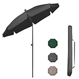 Sunula Sonnenschirm 200 cm breite Schirmfläche mit Schutzhülle, geeignet für Balkon, Garten und Strand, mehrfach neigbar und höhenverstellbar, wasserdicht und mit UPF52+ für wirksamen Sonnenschutz.