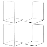 Atliberswo Buchstützen-Set, buchstütze aus 4 transparenten Acrylbuchstützen. Geeignet für Schule, Zuhause, Büro, Bibliothek, Schlafzimmer und Schreibtischorganisation. Transparente Dekoration