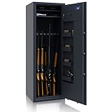 SafeHero Waffenschrank Klasse 1 EN 1143-1 Secureo Eagle 16 XL | Waffenschrank 1 für 16 Langwaffen | Langwaffenschrank Schlüsselschloss | Zugelassener Waffenschrank Langwaffen, Kurzwaffen + Munition