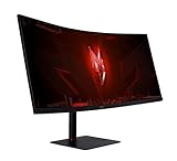 Acer Nitro XV345CURV3 Gaming Monitor 34 Inch (86 cm Screen) QHD, 180Hz DP/TypeC, 100Hz HDMI, 1ms / 0.5ms (GTG, Min.), HDMI 2.0, DP 1.4, Curved, Height-Adjustable, FreeSync Premium