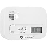 Smartwares Kohlenmonoxid melder, 10 Jahre Sensor, 1.7 Testsieger Wertung, mit Display und Testknopf - FGA-13041
