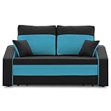 Sofini Sofa Hewlet mit Schlaffunktion! Best Schlafsofa! 2- Sitzer Sofa! Polstermöbel mit stauraum. Schlafsofa mit schlaffunktion und Bettkasten. Kleines Sofa! (MIKRO 15 + MIKRO 18)