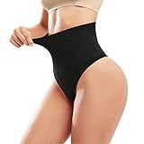 Xnova Bauchweg Unterhose Damen Shapewear Miederslip, Body Shaper String Figurformende Hose mit Bauchdeckenstraffung Miederhose Bauchweg Stark Formend (1 Stück schwarz, M)