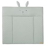 roba Wickelauflage soft roba Style - 85 x 75 cm - Wickeltischauflage abwaschbar - Baby Wickelunterlage mit Hasen Motiv - Lil Cutie Lily - Frosty Green