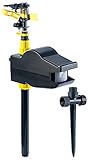 Exbuster Tiervertreiber: Wasserstrahl-Tierschreck mit PIR-Sensor, batteriebetrieben, 60 m² (Tiervertreiber Wasser, Wasserspritze mit Bewegungsmelder, Katzenschreck Wassersprinkler)