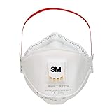 3M Aura 9332+, FFP3 Atemschutz-Maske mit Ventil, für Dämmstoffe und Hartholz , FFP3-Maske, 5 Stück