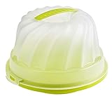 Rotho Fresh Kuchenbehälter für Gugelhupf mit Haube und Tragegriff, Kunststoff (PP) BPA-frei, grün/transparent, (30,5 x 28,5 x 17,5 cm)