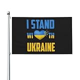Garten Flaggen Unterstützen Sie Die Ukraine. Ich Stehe An Der Seite Der Ukraine. Personalisierte Gartenflagge Weatherproof Fahne Durable Gartens Banner Für Drinnen Parade Outdoor 90X152CM