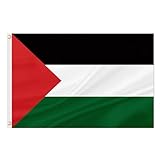 Palästinensische Nationalflagge, 90 x 150 cm, Polyester, farbecht und UV-beständig, mit 2 Messingösen außen
