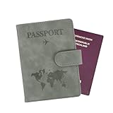 Minicloss Reisepass Hull Travel Wallet Passport Cover,Tragbare Reisepass Tasche, Reisepasshülle mit RFID Blocker, Reisepass Hülle für Damen Herren,für Kreditkarten Ausweis und Reisedokumente