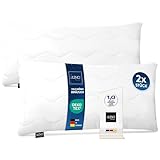 LILENO HOME Kopfkissen 40x80 cm [2er Set] HART mit 650g Kissen-Füllung - Bett oder Deko Kissen mit Reißverschluss zum Anpassen - Waschbar bis 95° - Sofa-Kissen & Zierkissen für Couch/Bett