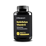 Natürliches Vitamin E, 400 IU pro Kapsel, 200 Weichkapseln | mit Bio-Natives Olivenöl Extra | Antioxidant und Anti-Aging | Mit spanischen Extra-Nativen Bio-Olivenöl | Zenement