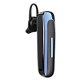 Ouitble Bluetooth Kopfhörer Sport Single in Ear Kopfhörer Kabellos Stereo Bluetooth Headset mit Ohrhaken IPX5 Wasserdicht 20 Std Sprechzeit für Business Büro Autofahren (Schwarz Blau)