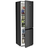 CHIQ Kühl-Gefrier-Kombination 262L (187L+75L XXL Gefrierfach)，177cm Höhe |137 kWh/Jahr, EEK C, 38dB(A) |Low Frost, 4-Sterne Gefrierleistung, Wechselbartür, CBM260LC Schwarz