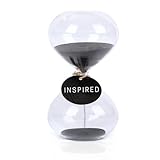 GNEGNI LIFE Sanduhr, 60 Minuten Sanduhr, Schwarzer Sand, Glas Deko Sanduhren, 1 Stunde - Große Sanduhr für Zuhause, Schreibtisch, Klassenzimmer, Büro, Hochzeitsdekoration(Schwarz)