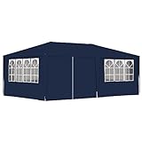 Camerina Profi-Partyzelt mit Seitenwänden 4×6 m Blau 90 g/m² Kuppelzelt Party Pavillon Faltbar