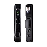 Handy-Fernbedienung mit Kamera, Fingerabdruckkarte, Passwortschlüssel, vollautomatisches Smart-Türschloss (Farbe: Schwarz 30) (Schwarz 24)