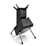 Tragbarer Holzofen mit Aufbewahrungstasche, effizienter Zeltofen für Outdoor-Kochen, Camping, Picknick und BBQ