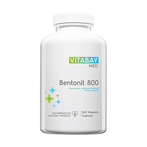 Vitabay Bentonit 800 • 240 vegane Kapseln • Über 90% Montmorillonit • Tribomechanisch mikronisiert und aktiviert • Pharmaqualität • Ultrafein & Organisch