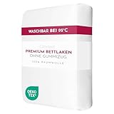 Clinotest Premium Bettlaken ohne Gummizug aus 100% Baumwolle 100x200 cm – Kochfestes Betttuch in Hotelqualität, nutzbar als Tischdecke, Fotohintergrund, Abdeckung & Decke - für Pflegeeinrichtungen