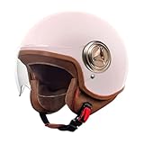 Fahrradhelm für Erwachsene - Offenes Gesicht Halbschalen Helm,Schutzausrüstung Für Motorrad Ski Skifahren Straßenfahrt Moped E-Scooter Bergrennen