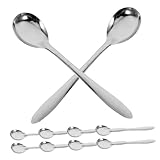 MAGICLULU 100 Stück Kaffeelöffel Teelöffel Mini Espressolöffel Kaffeebarlöffel Wiederverwendbare Löffel Weiß Servierlöffel Rührlöffel Farbe Untertasse Rostfreier Stahl Silver