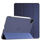 ProCase Hülle für iPad Pro 12.9 Zoll 2022/2021/2020 (6/5/4 Generation), Dreifach Falt Klapp Schutzhülle, Ultra Dünn Leicht Ständer Schale Smart Caes Cover -Navy