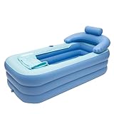 Aufblasbare Badewanne faltbar Tragbare bewegen PVC Faltbare für Erwachsene SPA Rechteckig Freistehende Eisbadewannen，Blau