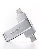 BLANBOK+ MFi Zertifizierter 512GB USB C Stick für iPhone 15, 3 in 1 Memory Stick, Externer Speicher für Lightning/iPhone/iPad/Android Handy/Laptop/PC