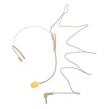 YARNOW Lautsprecher Headset Präsentationsmikrofon Ohrhörer Mikrofon Doppel Over Ear Mikrofon Kondensatormikrofon Drahtloses Sendemikrofon Hängemikrofon Kopfbügelmikrofon Beige Schwamm