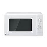 Panasonic NN-SM21QWEPG 20L Solo-Mikrowelle mit Glasschale, 800 W, Auftaueinstellung, 5 Leistungsstufen, Drehregler, kompaktes Design, Timer, Weiߠ