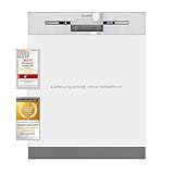 Exquisit Geschirrspüler EGSP2113-EB-030E inox | Spülmaschine 60 cm teilintegriert | Einbaugeschirrspüler | 13 Maßgedecke | Inox