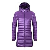 Einfarbig, lässig, schlicht, klassisch, mehrfarbig, mit Reißverschluss, schmale Passform, mittellange Daunenjacke für Damen, 12, 5XL