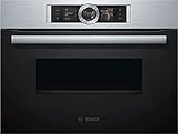 Bosch CMG636BS1 Serie 8 Einbau-Kompaktbackofen mit Mikrowellenfunktion, 45x60cm, 900 W, Made in Germany, Bosch Assist Backeinstellung auf Knopfdruck, EcoClean Direct Reinigungshilfe, TFT-Touchdisplay