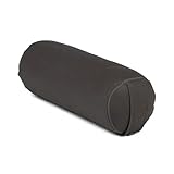 Bodhi Yoga Mini Bolster ECO | Ø 14 cm | 100% Bio-Baumwolle | Nackenrolle mit Buchweizenschalen | Yogabolster mit abnehmbarem und waschbarem Bezug | Yogarolle für Meditation | anthrazit