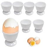 6 Stück Eierbecher set runde Eierbecher 4,8 x 4,9 cm für das Frühstücksei beim Brunch & Buffet(Weiß)