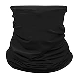 iEFiEL Universal Schlauchschal Multifunktionstuch Hals Gamasche Sturmhaube Sonnenschutz Winddicht Gesichtsschal Bandana Maske Halstuch für Outdoor Sport Schwarz One Size